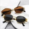 Summer Women's Fashion Glasses Vintage Oval Metal Frame Unisex Eyewear for Daily Commute and Street Style Photography