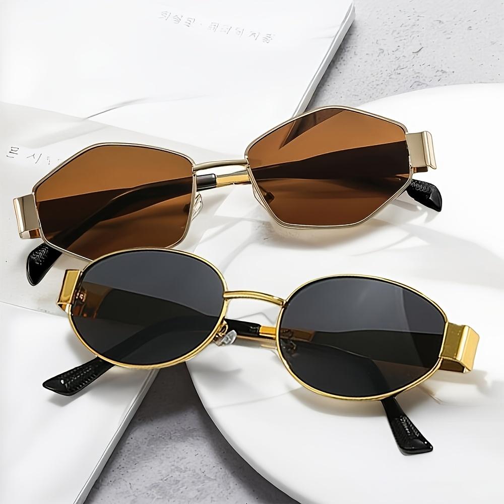Summer Women's Fashion Glasses Vintage Oval Metal Frame Unisex Eyewear for Daily Commute and Street Style Photography