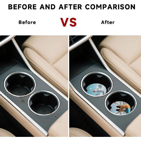 Sublimation Blank Car Coasters,40Pcs 2.6 Inch Round Cork Water Absorbent Coasters Set,Sublimation Heat Transfer Cup Coaster for Drink,Car