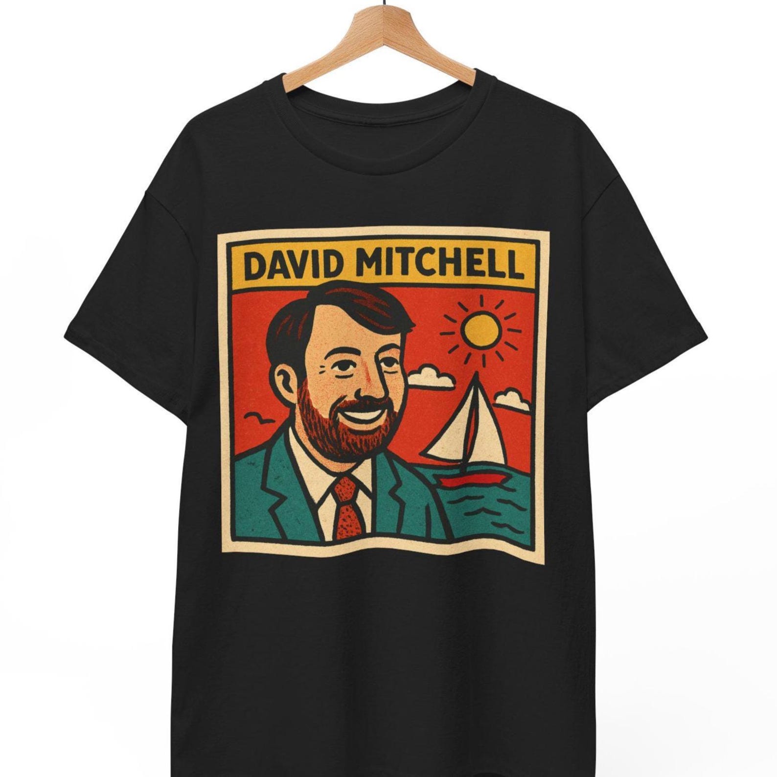 David Mitchell Retro Comic T-Shirt: Literary Sci-Fi Pop Art Tee 4XL