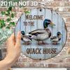 Novelty Quack House Duck Sign Heavy Duty Metal Tinplate Decor for Home Farm Garden Yard