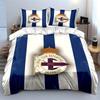 Blue-white stripes, club emblem. Bedding sets Duvet cover sets Duvet covers Pillowcases(1 * Duvet Cover 2 * Pillowcases without duvet insert)