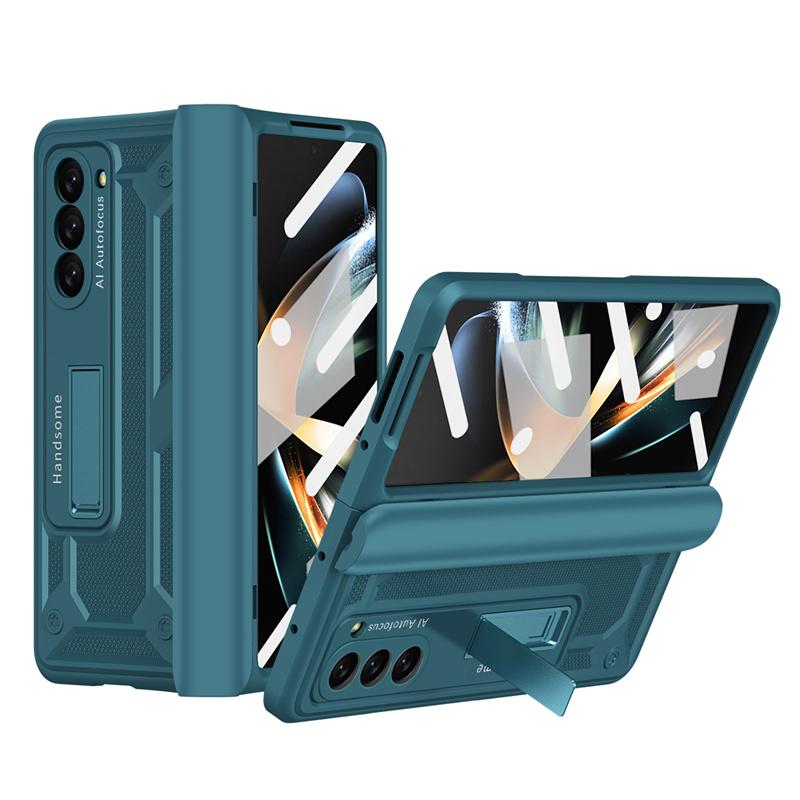 Für Samsung Galaxy Z Fold 5 4 3 2 5G Rüstungs-Scharnier Versteckte Halterung PC-Handyhülle Displayschutzfolie Stoßfester Schutz Case