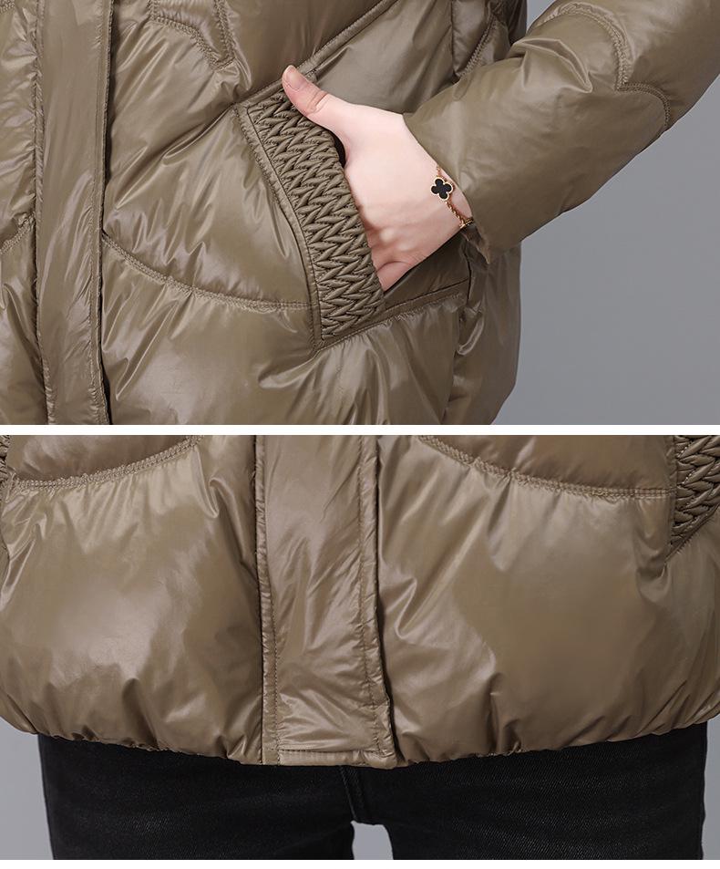 2024 Korean Style Women's Shiny Down Jacket - Winter Fashion Loose Fit, Thick Warm Coat for Mid-Aged Women