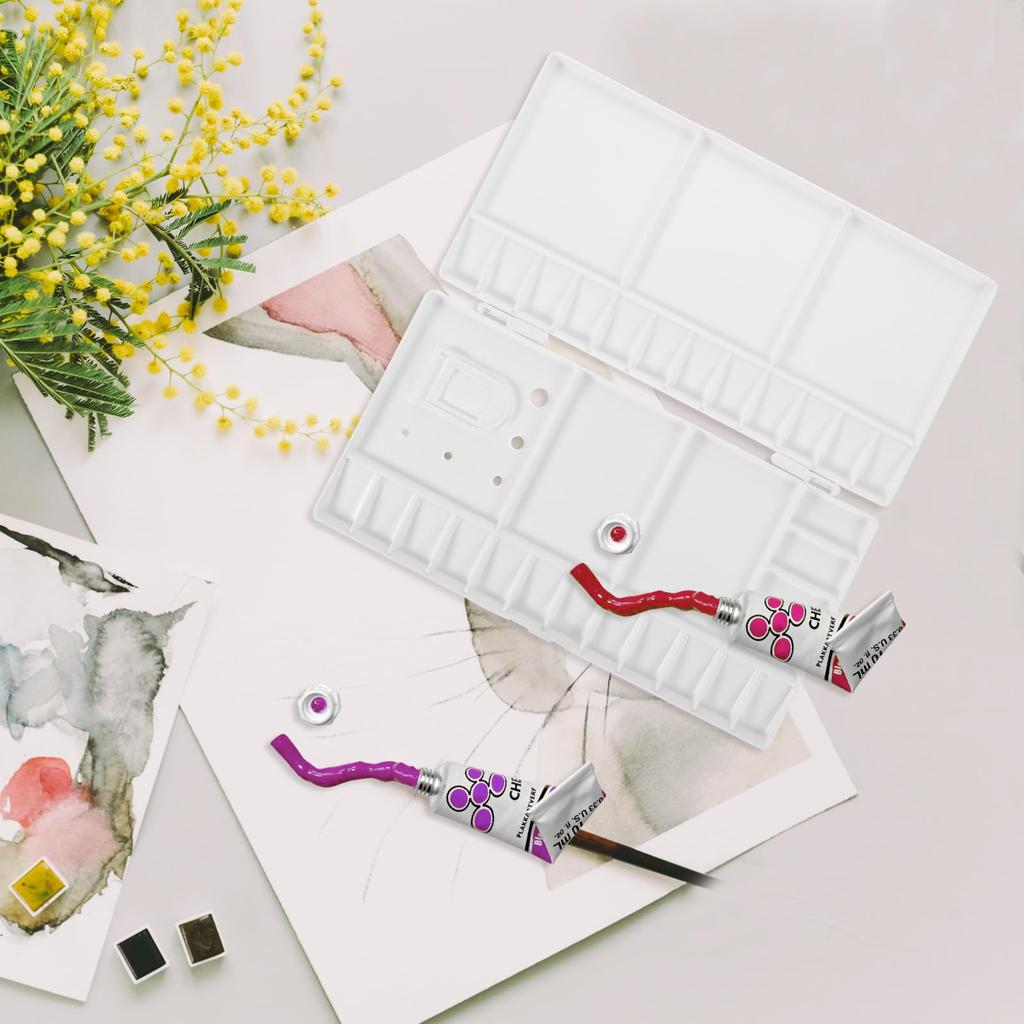 Artibetter Pigment Palette Painting Palette Watercolor Palette Watercolor Paints Paint Case Painting Plate Plastic Painting Supplies with Lid DIY