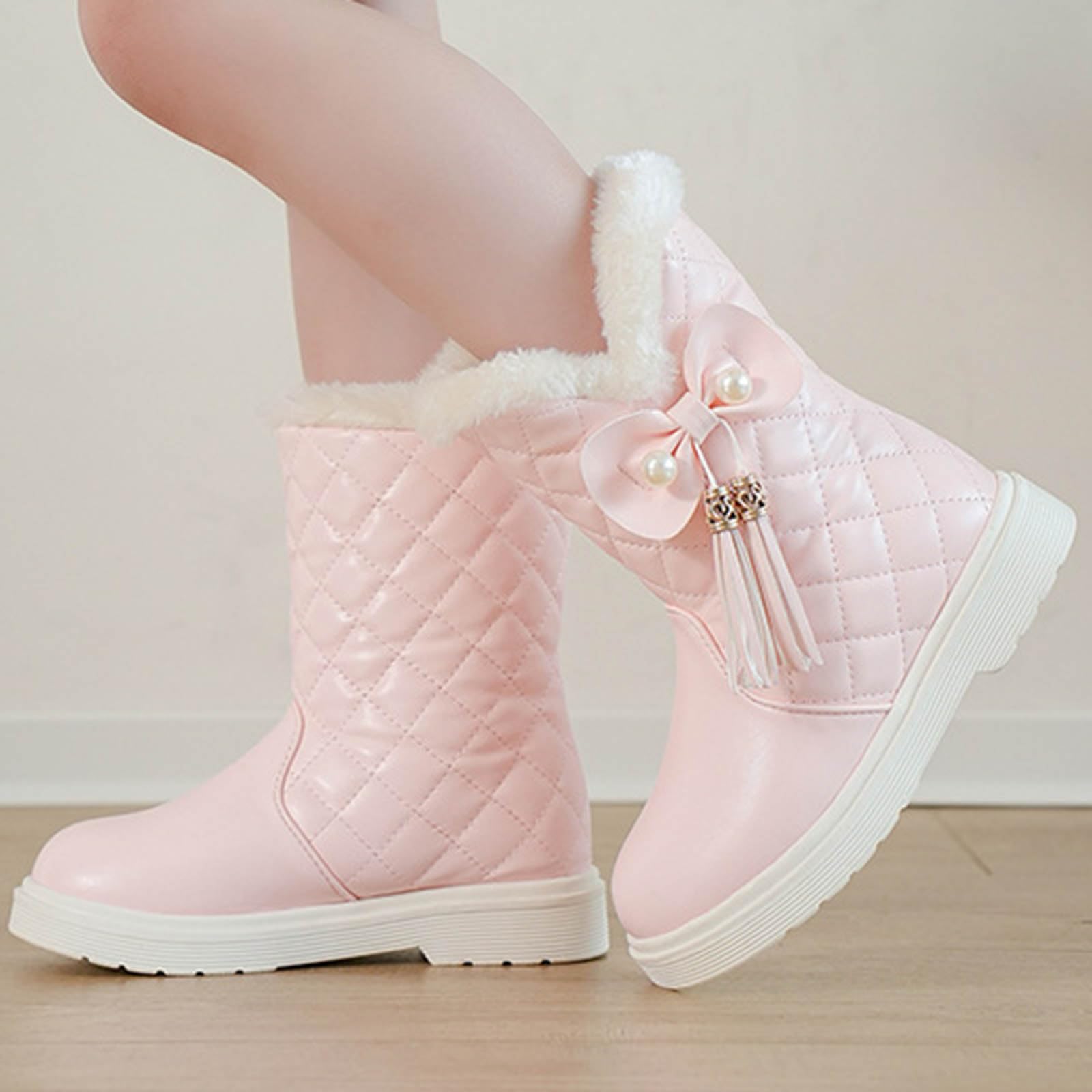 

Children s Boots, Big Children s Snow Boots, Girls Thick Velvet, Warm Mid Leg Boots 31 розовый