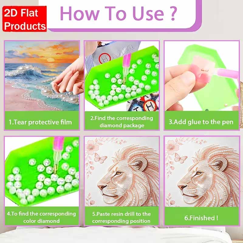 Pearl Art Painting Home Wall Decor Lion Pearl Gemstone Painting Picture Crafts Adult/Beginner Gift Creative Home Decor Unframed Wall Art Ornament