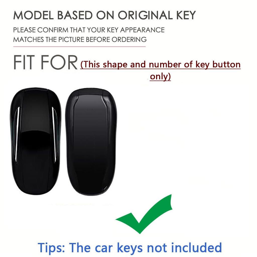 SANRILY Tesla Smart Key Cover ABS Plastic Key Protector Shell Tesla Model X Keyless Remote Key Case with Kwychain White