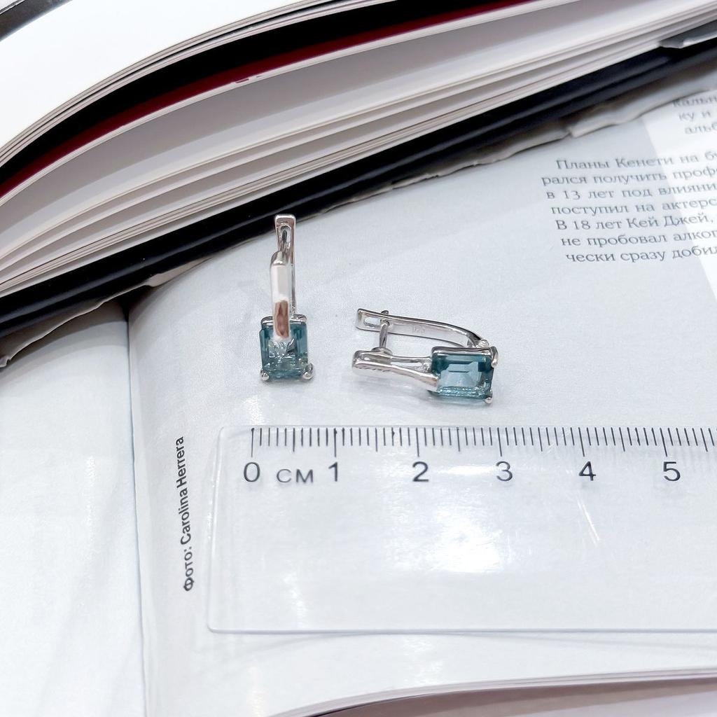 Silver Earrings with London Blue Topaz 2.82ct (2166962)
