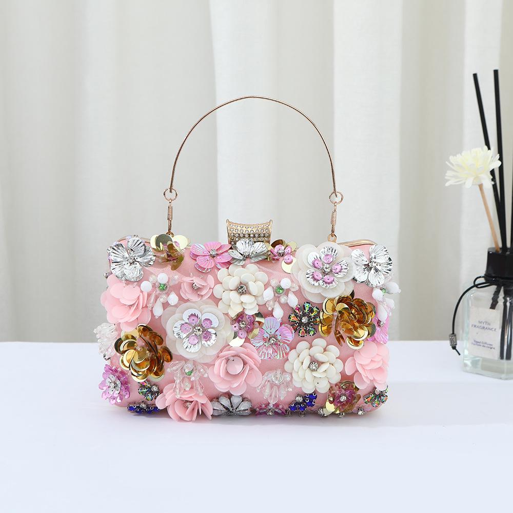 Women's Floral Evening Clutch: Elegant High-End Wedding and Banquet Handbag