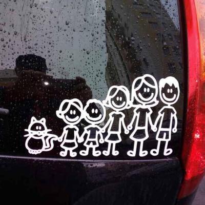 Funny Family Member Figure Pet Dog Cat Car Decor Sticker Decal for Window Door