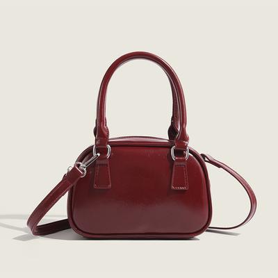 Red Underarm Bag Female Korean Version Niche Design Portable Small Square Bag Light Luxury Messenger Bowling Bag