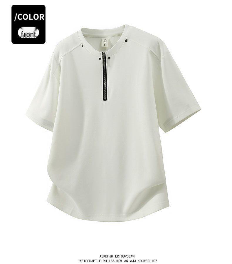 Men's 2026 Summer Ice Silk Quick-Dry Short-Sleeve T-shirt – Round Neck Polo Style