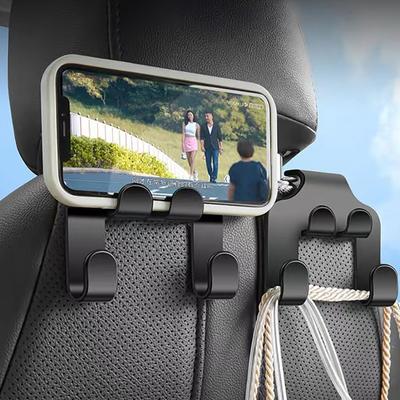 Gancio poggiatesta per seggiolino auto, organizer portaoggetti universale per borsetta, cappotto, adatto per veicoli universali, auto, nero