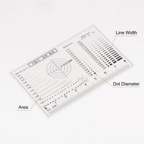 uxcell High-Precision SEC Size Estimation Chart, 8cm 0.2mm Coverage Transparency Defect Detection Film Ruler for Measuring Diameter Area and Line Widt