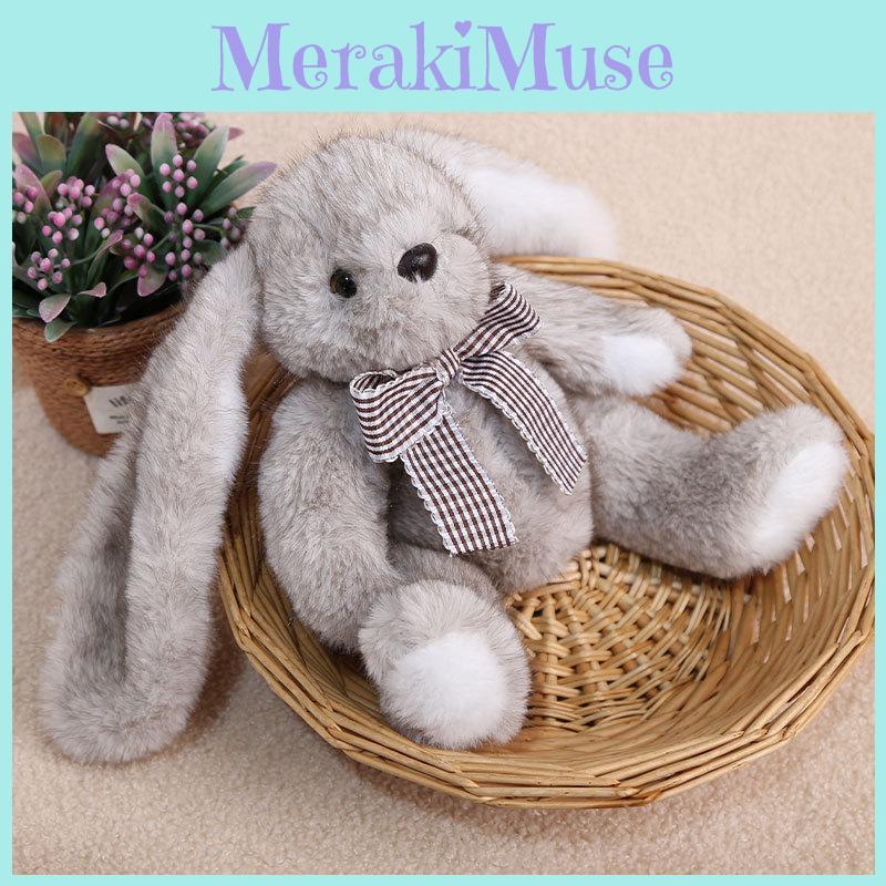 Cute Sitting Rabbit Plush Toy With Bow Tie For Kids And Girls Gift