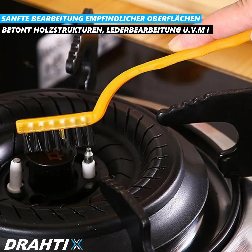 DRAHTIX Mini Wire Brush Set Brass Brush Nylon Stainless Steel Brush [Set of 3]