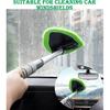 Windshield Window Cleaner Tool, Windshield Cleaner Car Windshield Cleaning Tool With Reusable Microfiber Pads Glass Wiper Kit With Extendable Handle