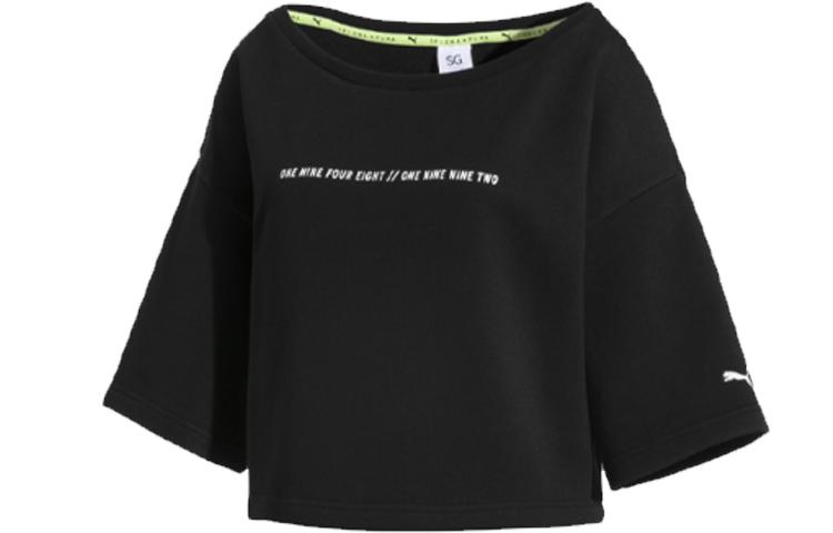 PUMA Sweatshirts Women s Black Crew Neck Moderate Regular 579782-03 S