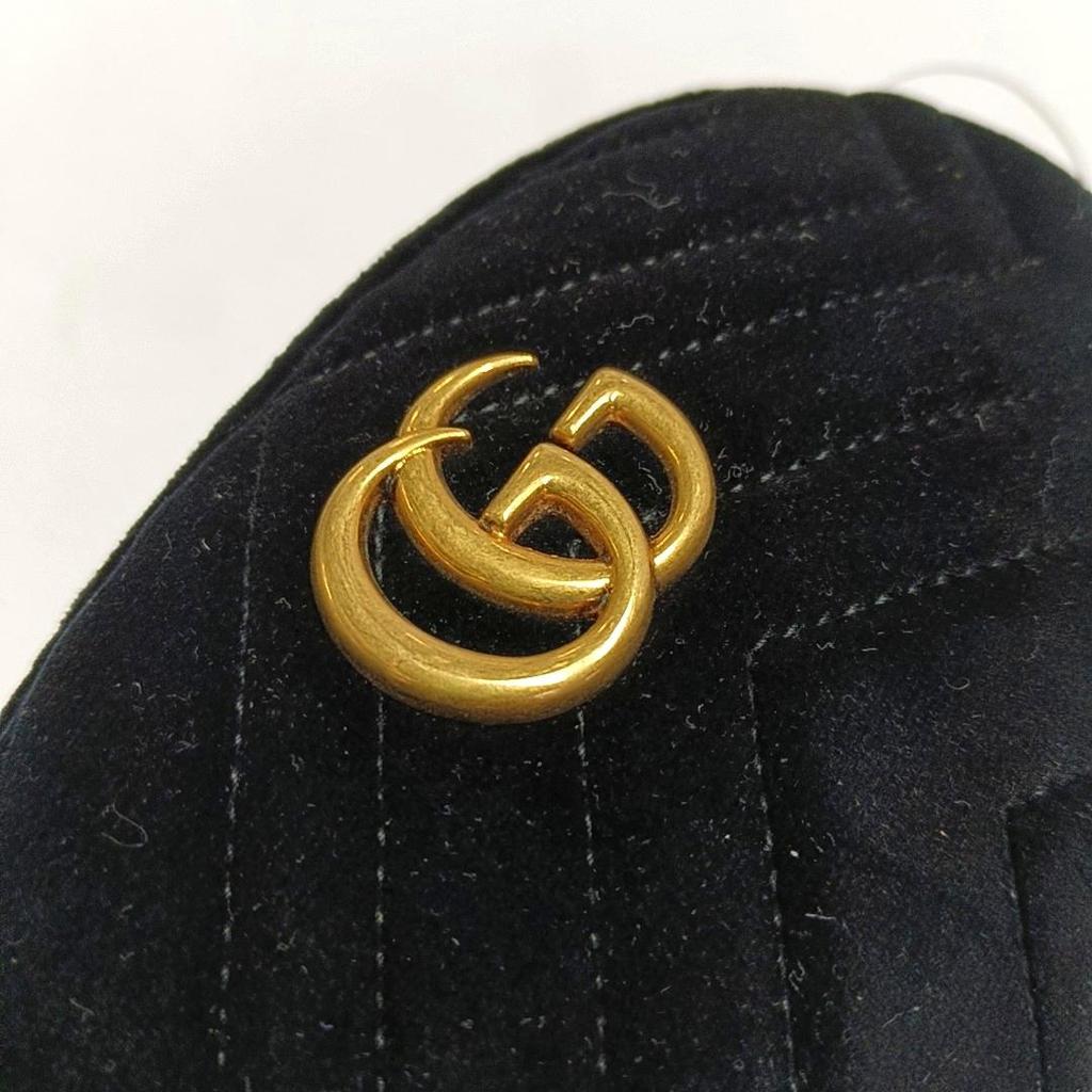 [Gebraucht] Marmont Gold Logo gesteppte Samt Brusttasche - Ausgezeichnet #1SOAGBP