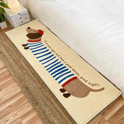 Carpet for Bedroom Cartoon Dachshund Dog Bedside Rug Girls Room Non-slip Foot Mat Soft Fluffy Imitation Cashmere Floor Carpets