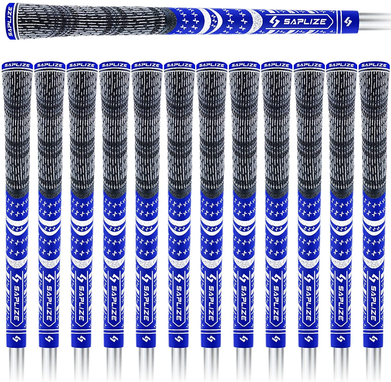 

of SAPLIZE Golf Blue 13 Standard [Set 13] Grips, Half-Code Rubber, Multi-Color, Mid-Size Standard, Anti-Slip,