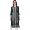 W for Woman Women's Regular Kurta (21FEW13554L-114310_Green 8)