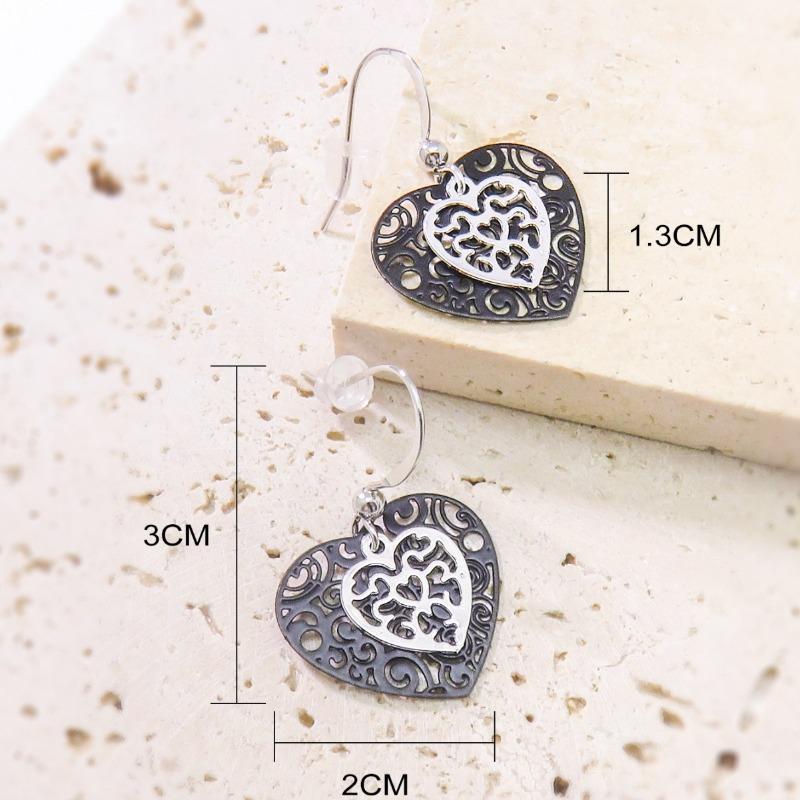 Sweet and Elegant Pendant  Peach Heart Niche Simple Ear Decoration