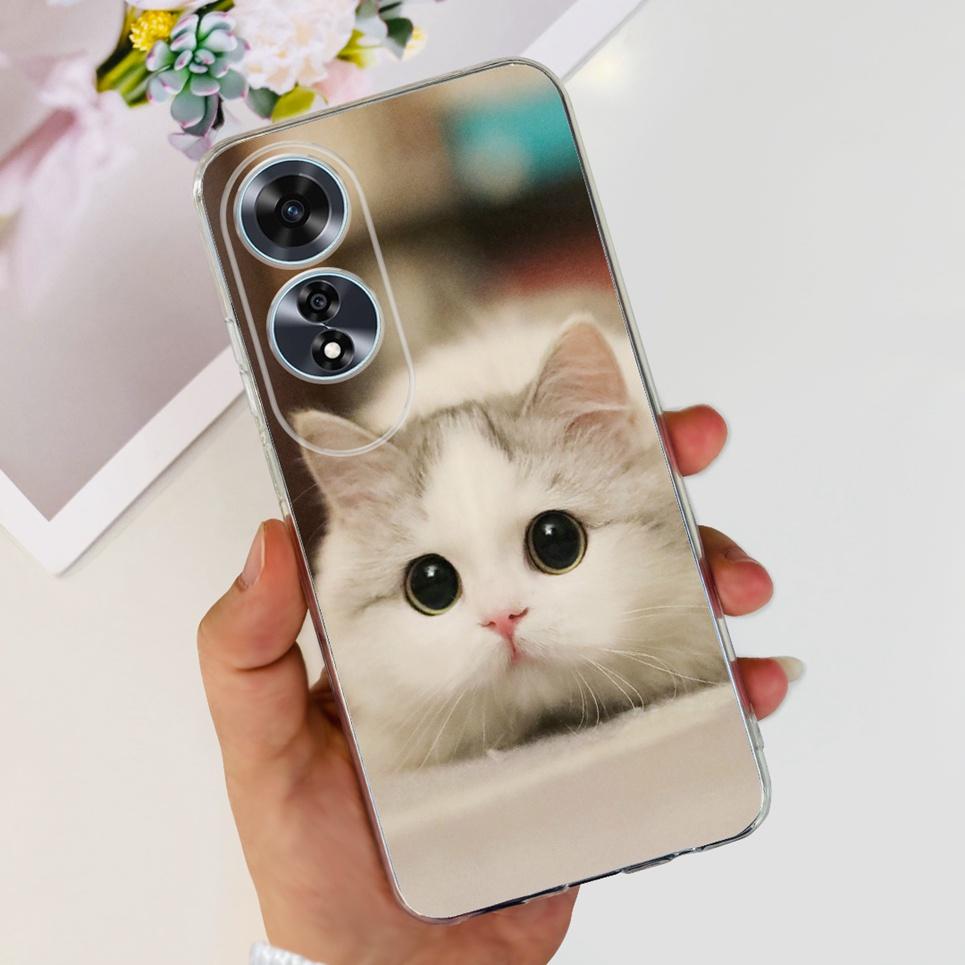 Coque de téléphone Mignonne Chat Astronaute Pour Oppo A60 OppoA60 A 60 Coque Arrière Pare-chocs Cool Dragon Dessin Animé Coque Transparente Oppo CPH2631 Capa