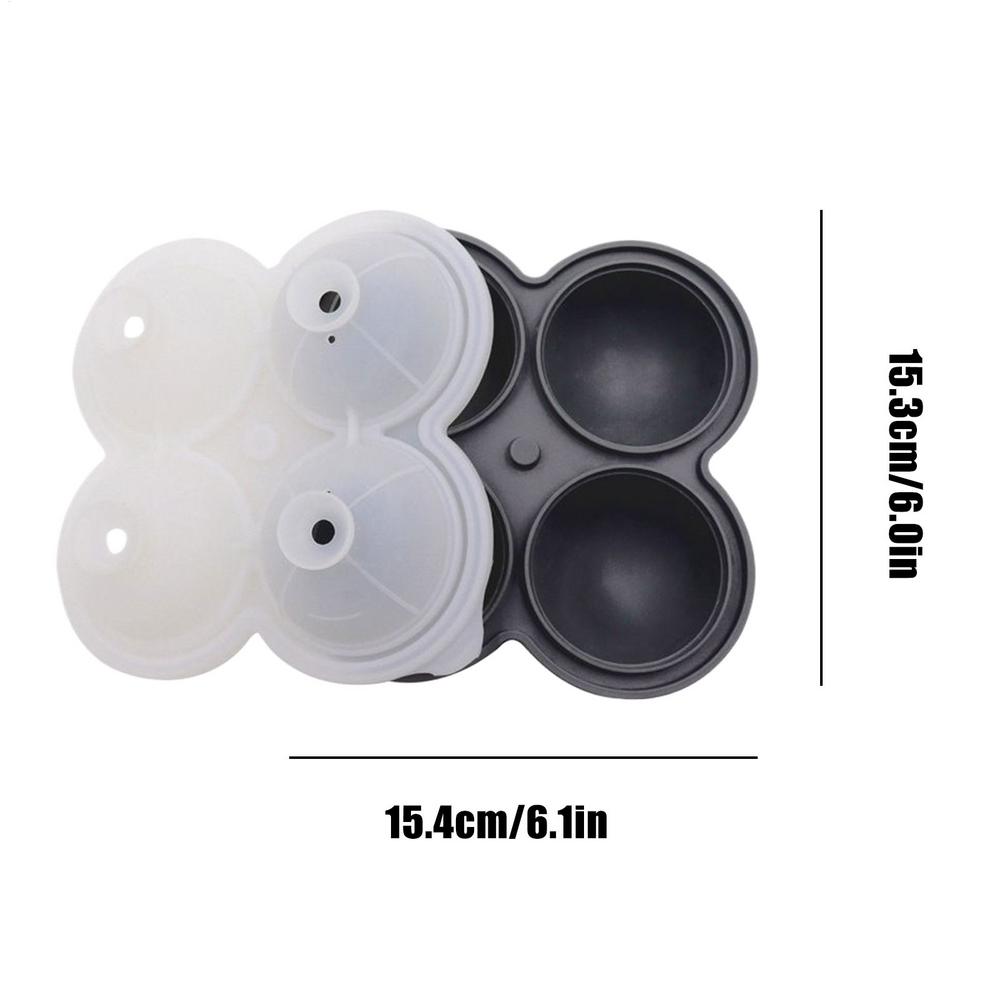 Ice Ball Maker Mold Ice Maker 4 Cavity Silicone Kitchen Sphere Ball Mold Easy Release For Whisky Cocktails Coffee Water
