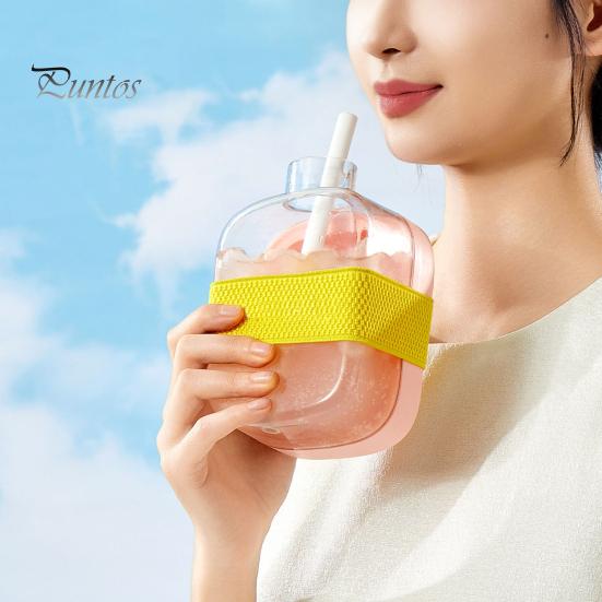 Eiswürfelschale für Wasserflaschen, zum Kaltpressen, 2-in-1-Eiswürfelform und Wasserkocher, schnelle Eisherstellung, tragbare Flasche, leicht zu lösende Silikonform, berührungsloser Gefrierbecher