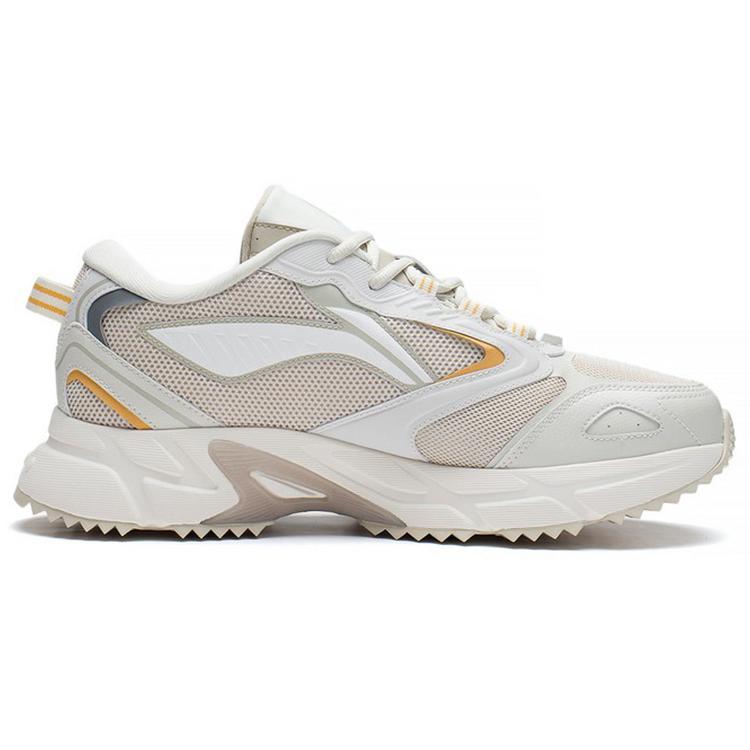 New LiNing Rebound Cushioning Breathable Lightweight Wear-Resistant Slip-Resistant Low-Top Running Shoes Men's Oat Gray ARLS005-3