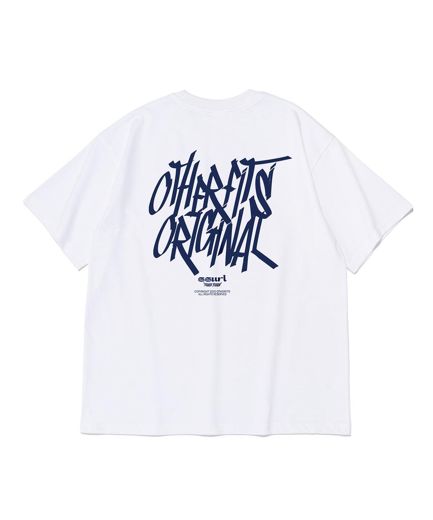 OTHERFITS Street Logo Oversized Short Sleeve T-Shirt (White/Navy)