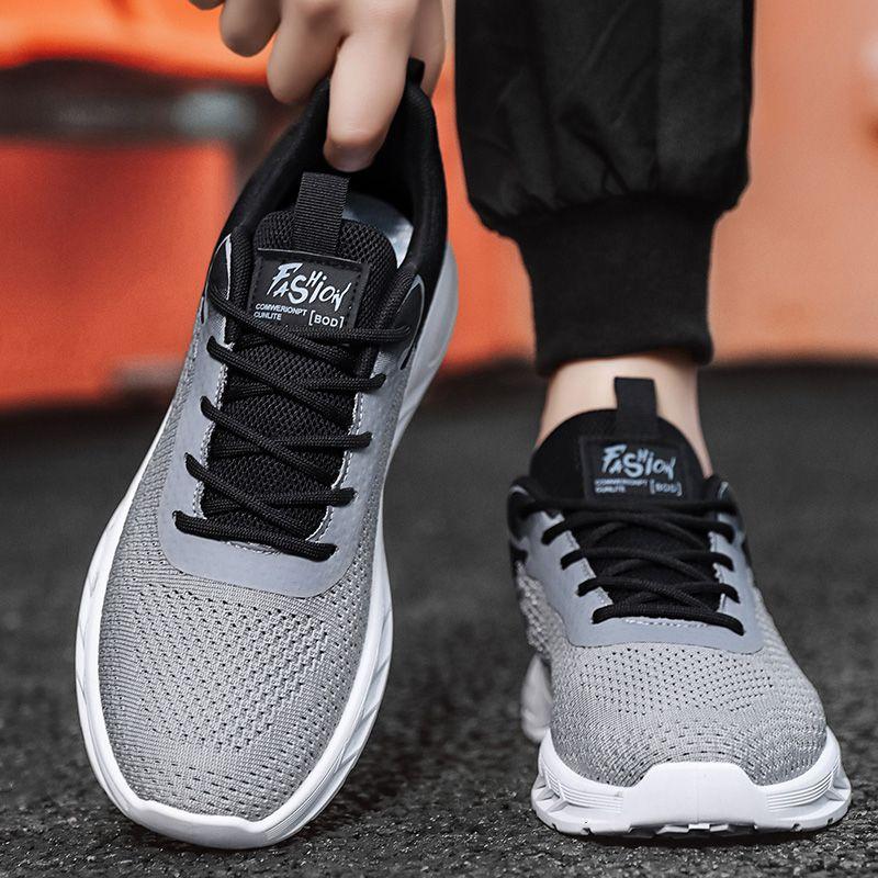 Fashion Running Men's Casual Sneakers Mesh Upper Black Without Leather On Clearance Gym Spring and Autumn Breathable Male Sports Shoes