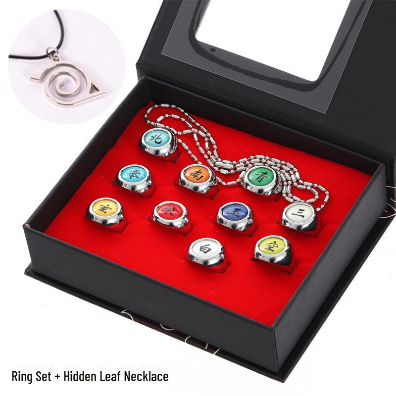 Set Inele Ninja: Akatsuki Itachi, Pain Six Paths, Orochimaru, Vermilion - Accesorii Anime