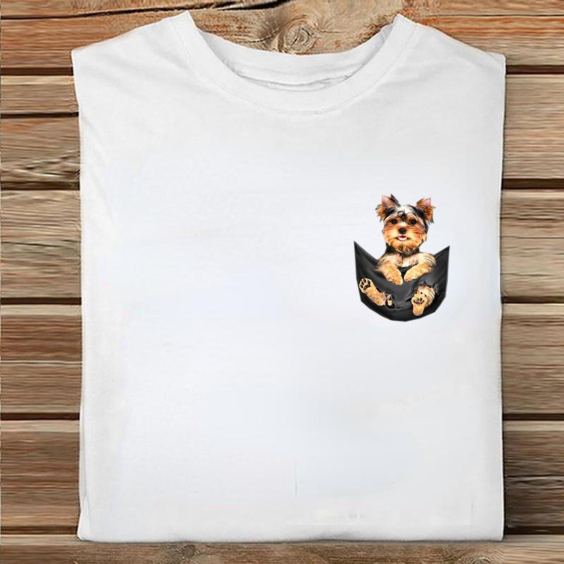 ZIMOXUAN Tričko s falešnou kapsou Letní 3D potištěné tričko Mužské pro ženy Košile Topy Vtipné Bavlněné Černé Trička