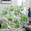 1PC Keroppi  Print Flannel Blanket, High Quality All Seasons, Home Decor, Warmth and Comfort, Perfect for Christmas Gifts