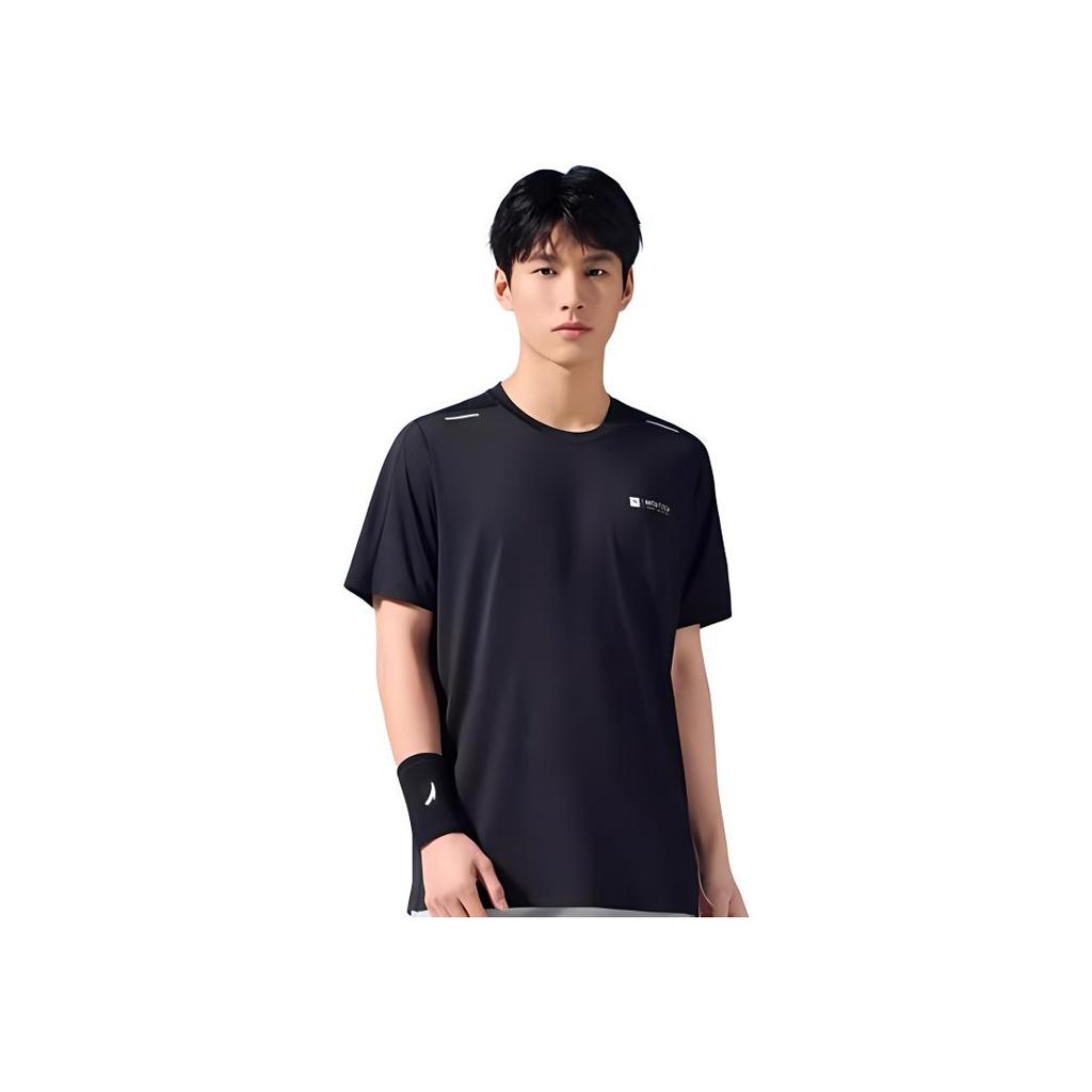 Anta Lifestyle Series Logo Letter Print Round Neck Short Sleeve T-Shirt Men Tops Black 952327126-6