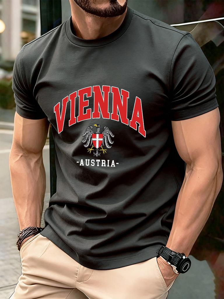 Vienna Austria Letter Local Printing Men TShirt Cotton Summer Soft Oversized Tops ONeck Short Sleeve T Shirt Casual Clothes