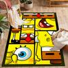 Happy Spongebob Happiness Themed Anti-Slip Rugs - Polyester Home Decor, Suitable for Bedrooms, Living Rooms, Doorways, Studios, and Decorations