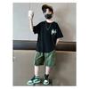 Teen Boys Clothing Set Summer Letter Short Sleeve T Shirt Pants Suit Kids Handsome Casual Outfit