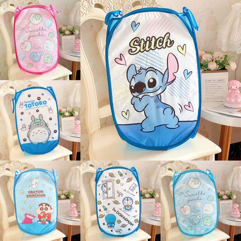 Adorable Stitch Sumikkogurashi Mesh Laundry Bag With Storage Features For Kids' Toys