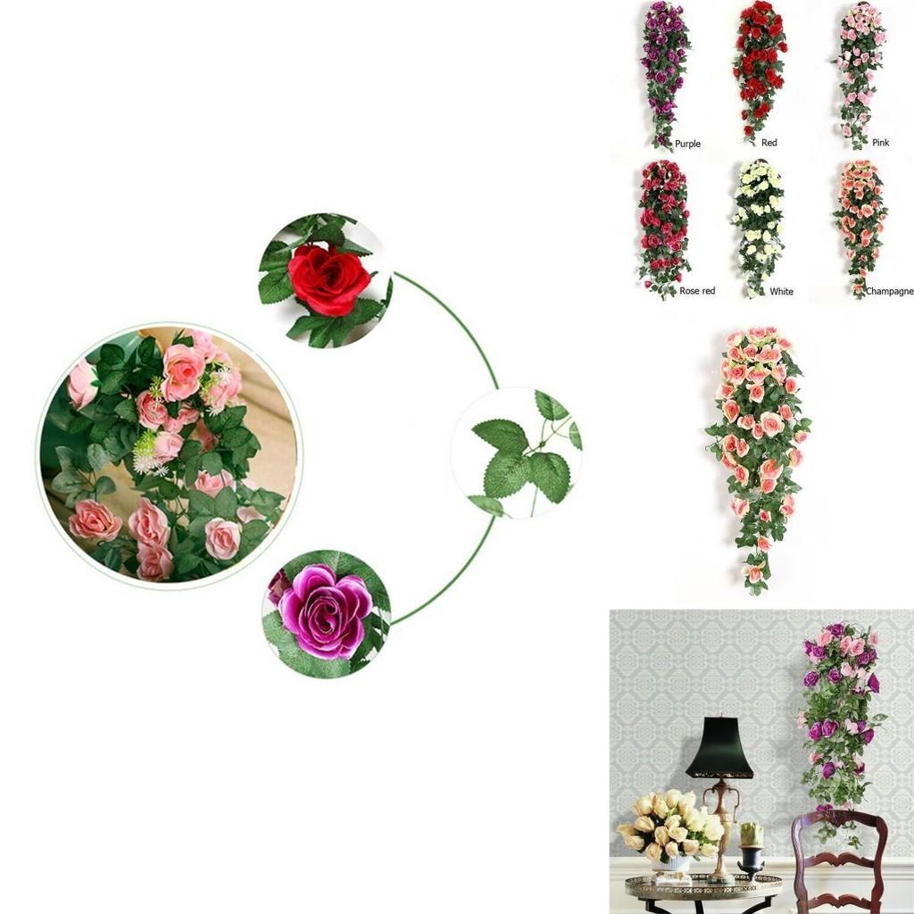 Stunning 90cm Artificial Silk Rose Flower Garland With Lifelike Green Ivy Leaves For Home Decor