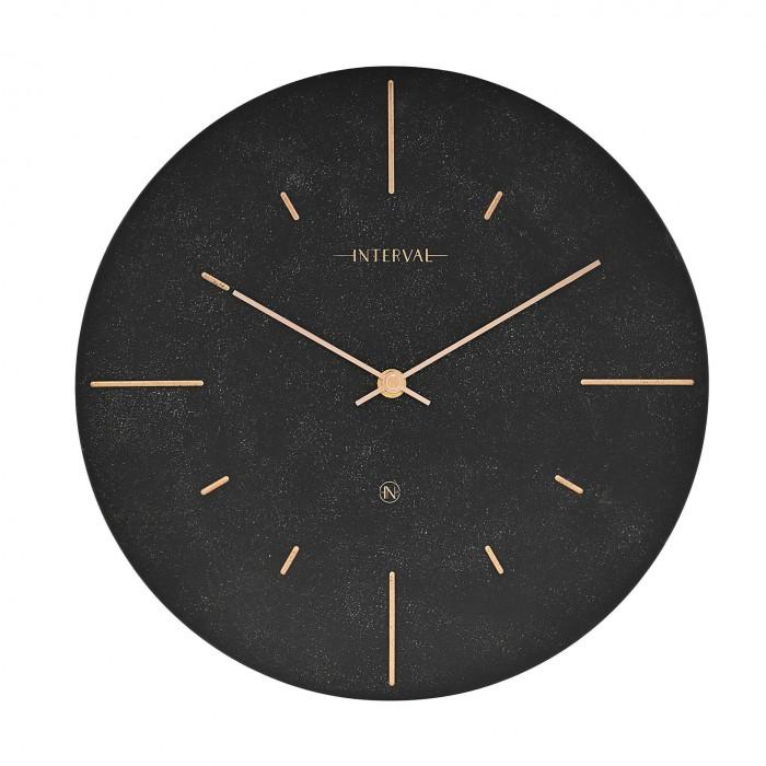 Interval Resin Wall Clock 30cm - Black & Gold