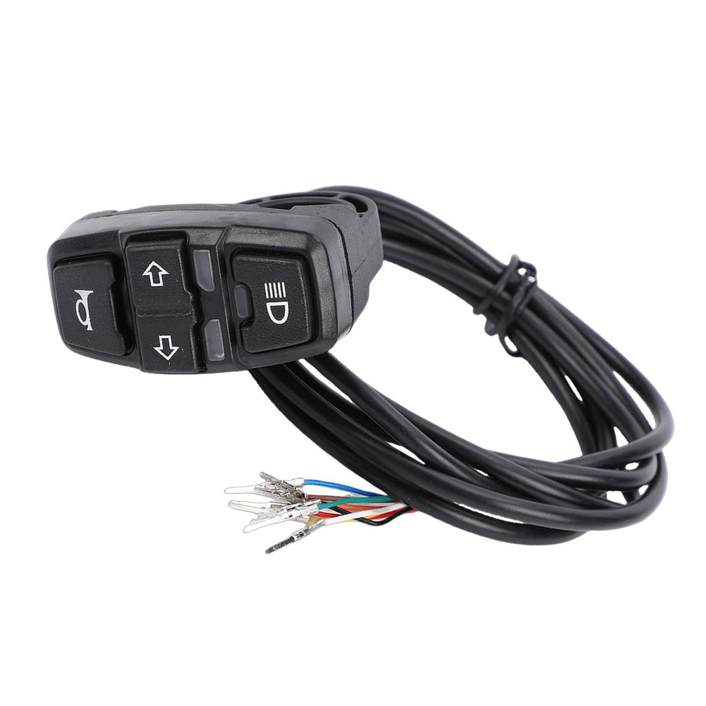 Headlight Turn Signal Horn Scooter Handlebar Control for Electric Bike Motorcycles ABS IP65 22mm Handlebar Size 1.5m Cable Le