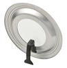 Pearl Made In Japan Standing Frying Pan for Stainless with Glass Pan Satin Metal, (Tsubame-Sanjo), Lid, 26-30cm Pans, Steel, Window, Cover, HB-3391