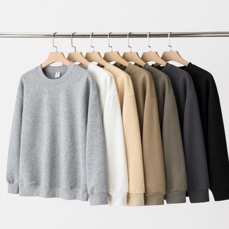 2025 Autumn/Winter Plus Velvet Heavyweight Cotton Slim Fit Round Neck Hoodie for Couples