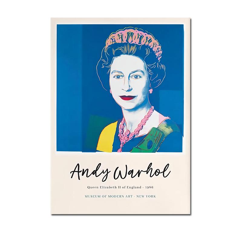 Queen Elizabeth Poster Andy Warhol Wall Art Canvas Painting Pictures Print Home Living Room Decor Unframed