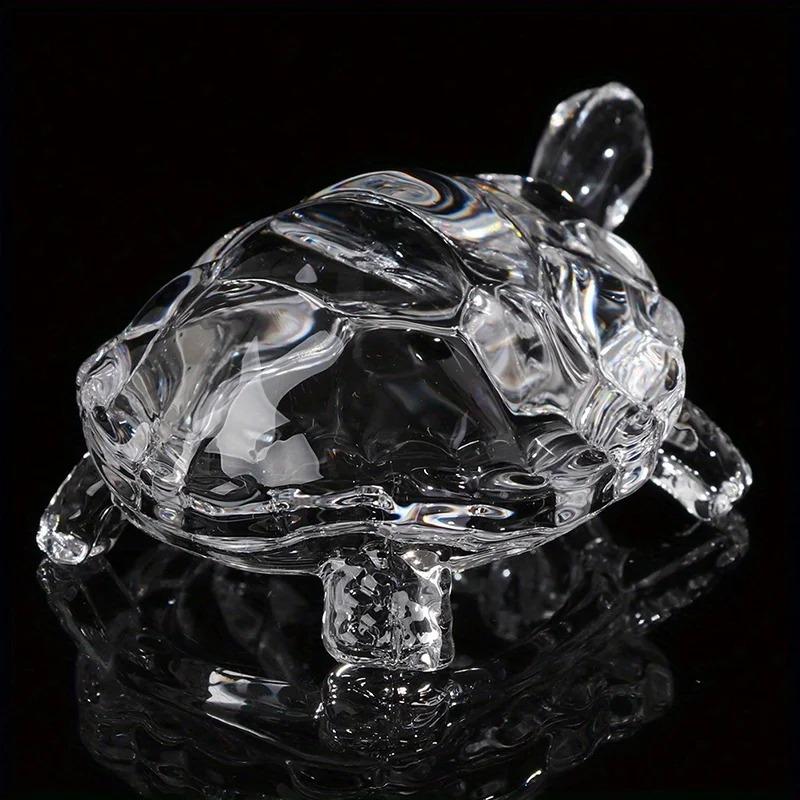 1pc Crystal Turtle Ornament - Mini Lucky Desk Decor for Home Office, Feng Shui Decoration, Gift for Turtle Lovers