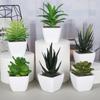 Mini Artificial Aloe Plants Bonsai Immortal Finger Gemstone Flower Pot Plants Fake Flowers Office Table Potted Ornaments Decor